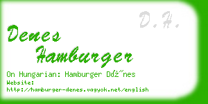 denes hamburger business card